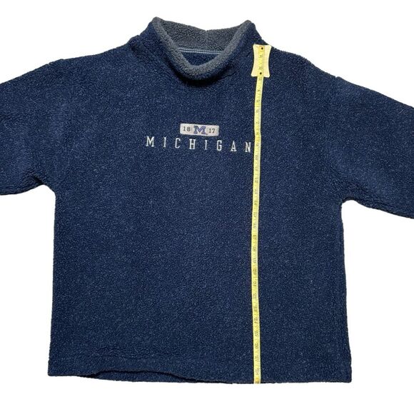 Gear Unisex Michigan Wolverines Blue Sherpa Mock Neck Pullover Sweatshirt Size L - Picture 8 of 8